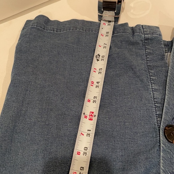 NWT (4) (8) INC International concepts dark denim button up square neck puff - Picture 4 of 12